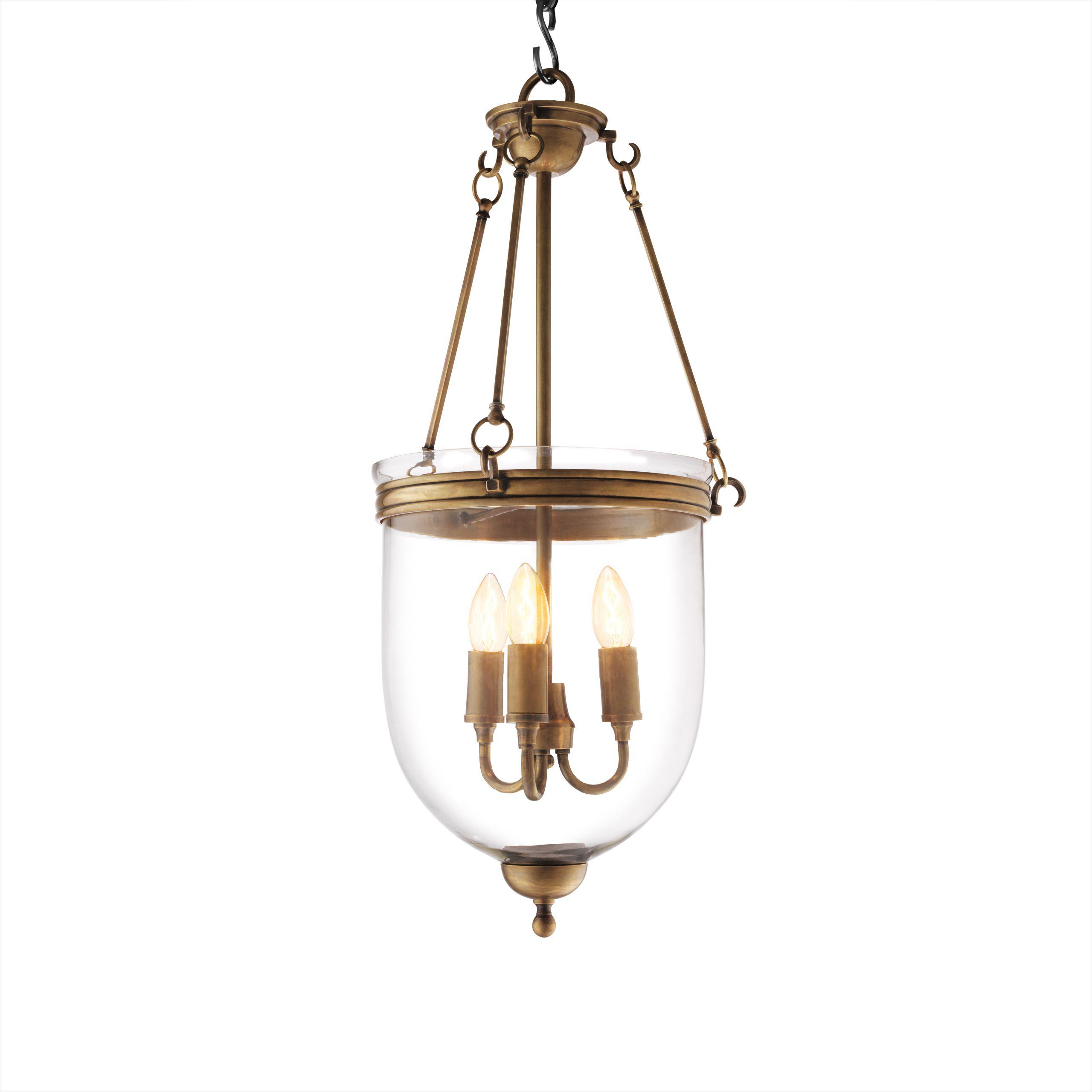 vintage brass finish | clear glass