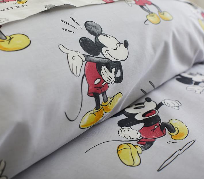 Купить Наволочка Organic Disney Mickey Mouse Duvet Cover Standard Sham Grey Multi в интернет-магазине roooms.ru