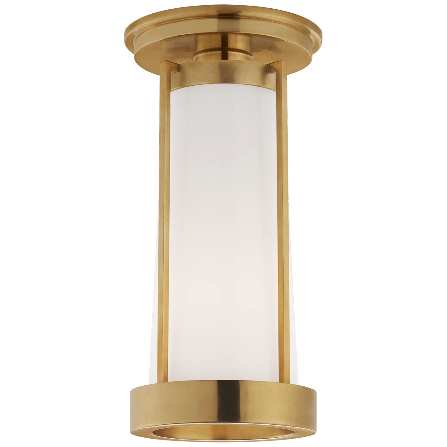 Hand-Rubbed Antique Brass White Glass