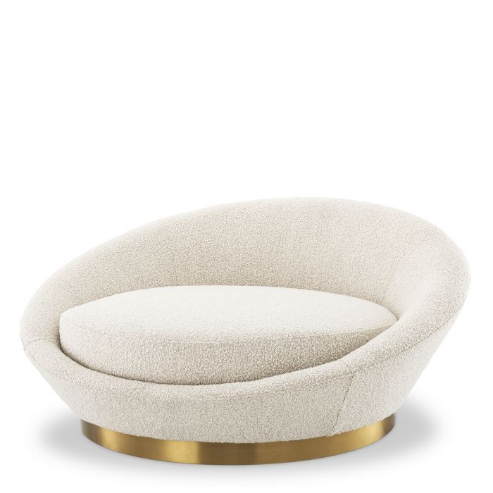 bouclé cream | brushed brass finish base