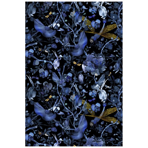 6 ft 2 in x 9 ft 9 in,Blue Black,Low Pile Polyamide
