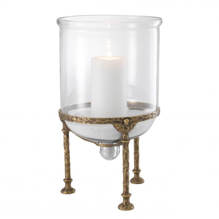 vintage brass finish | clear glass