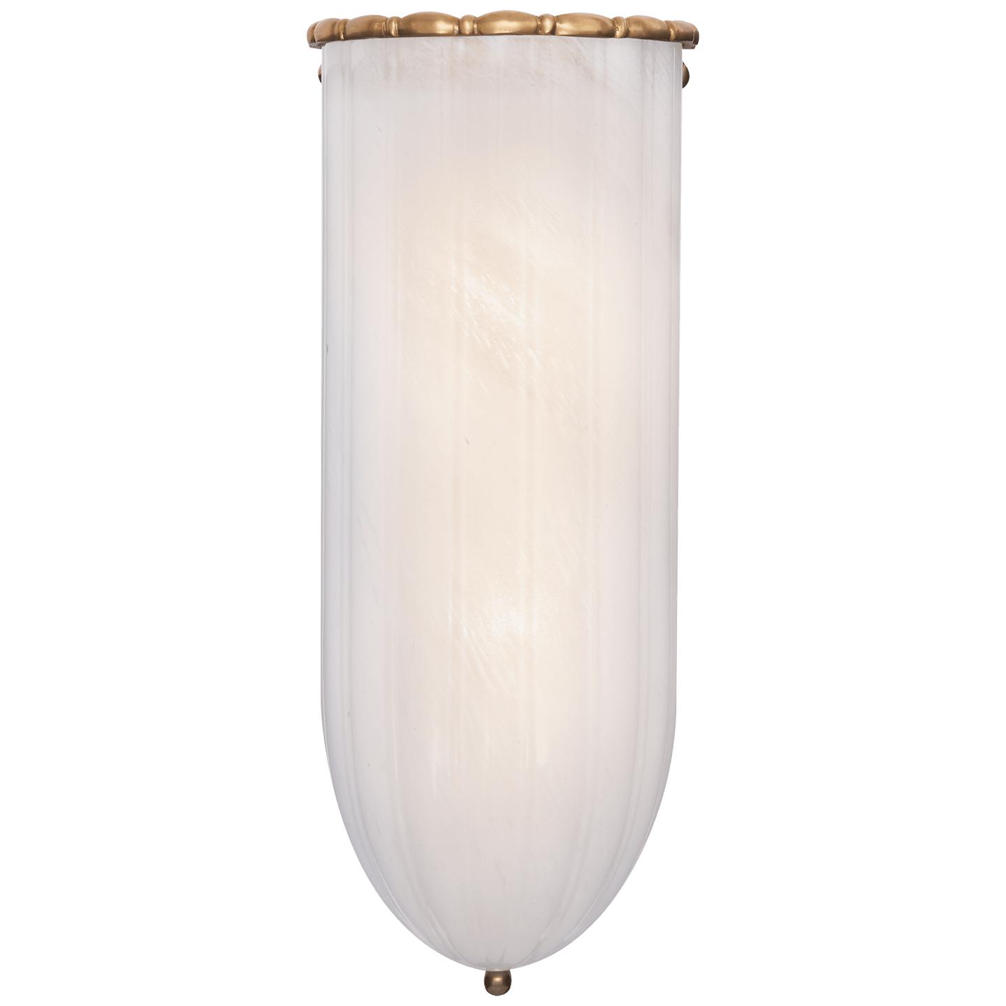 Hand-Rubbed Antique Brass White Glass