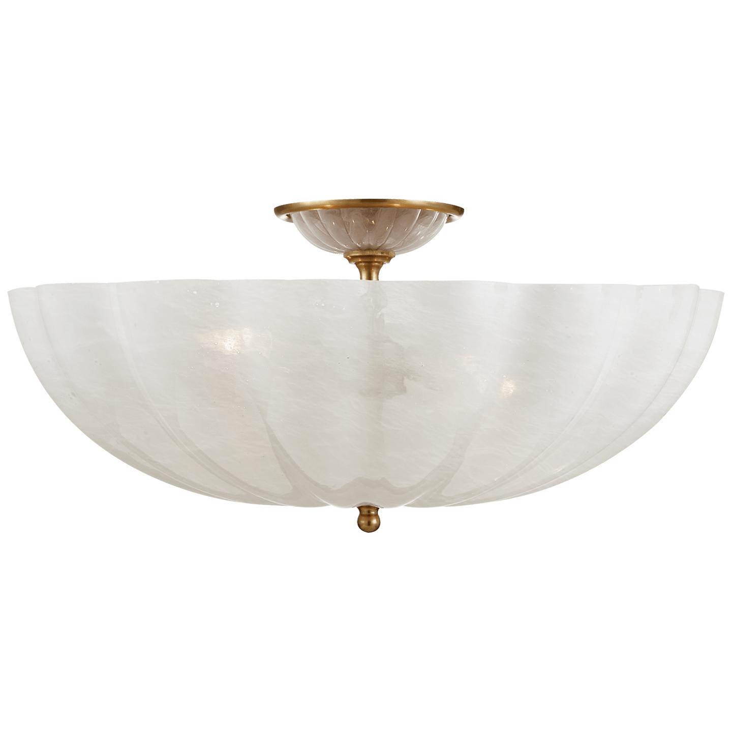 Hand-Rubbed Antique Brass White Glass