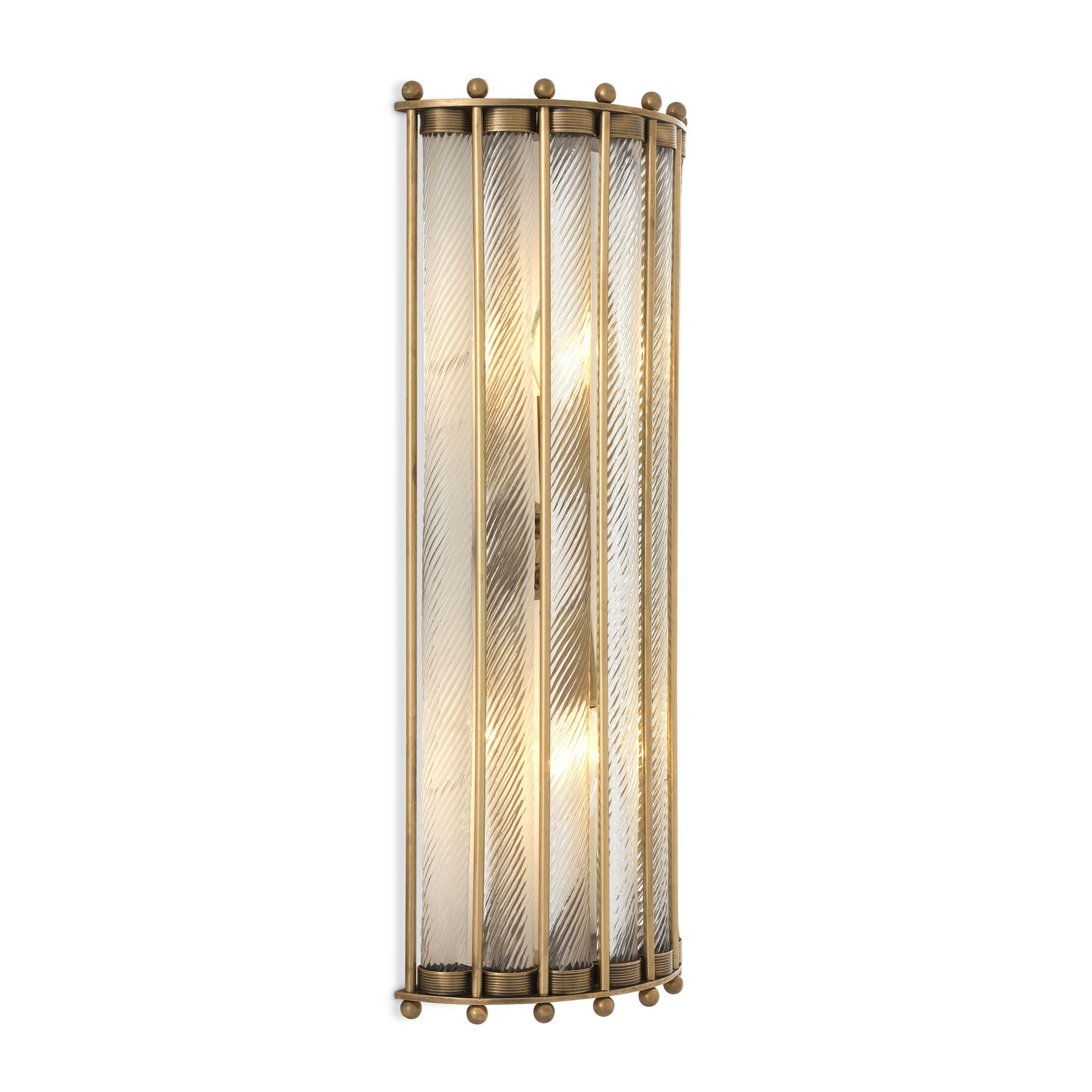 antique brass finish | handmade clear glass two lamps