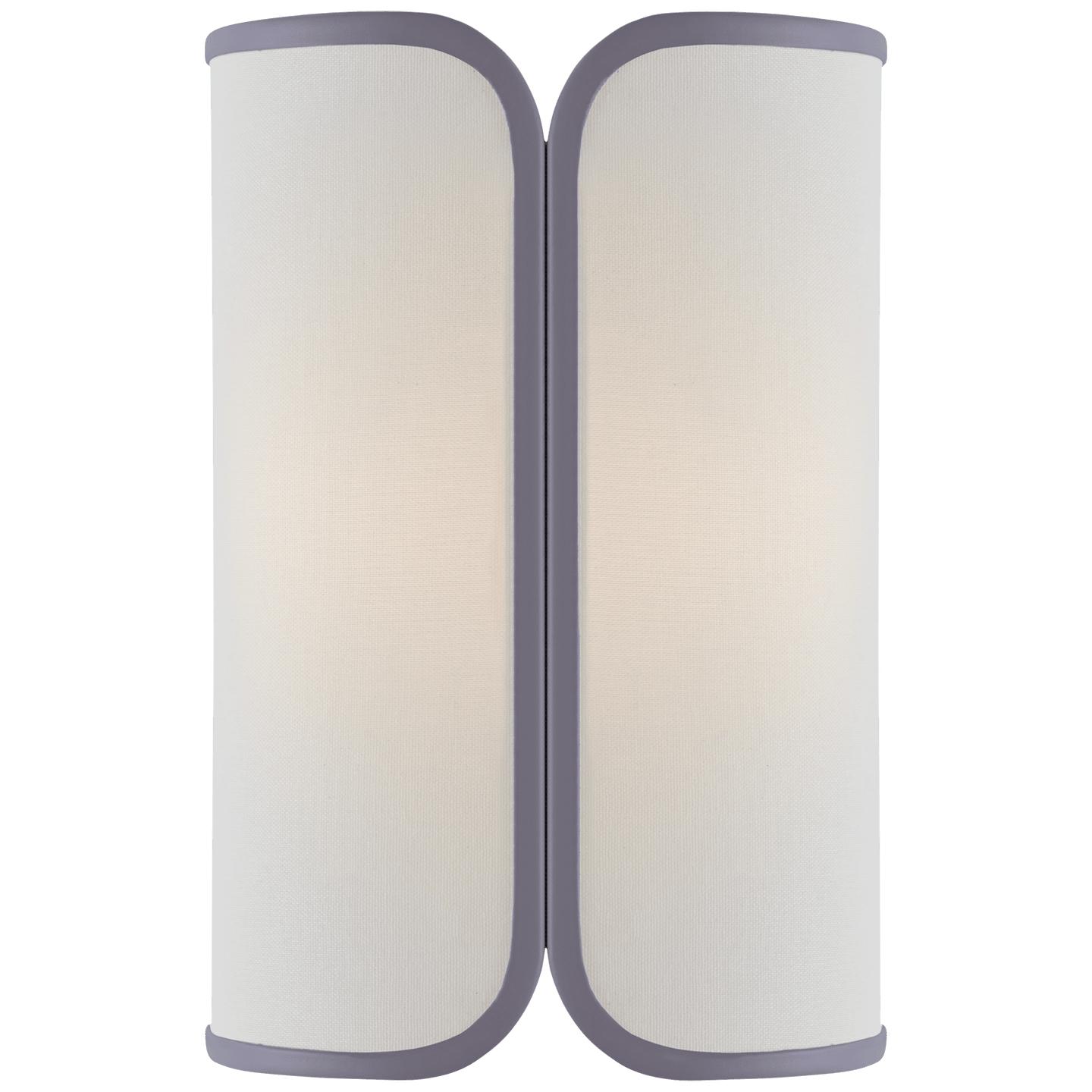 Polished Nickel Linen with Lilac Trim