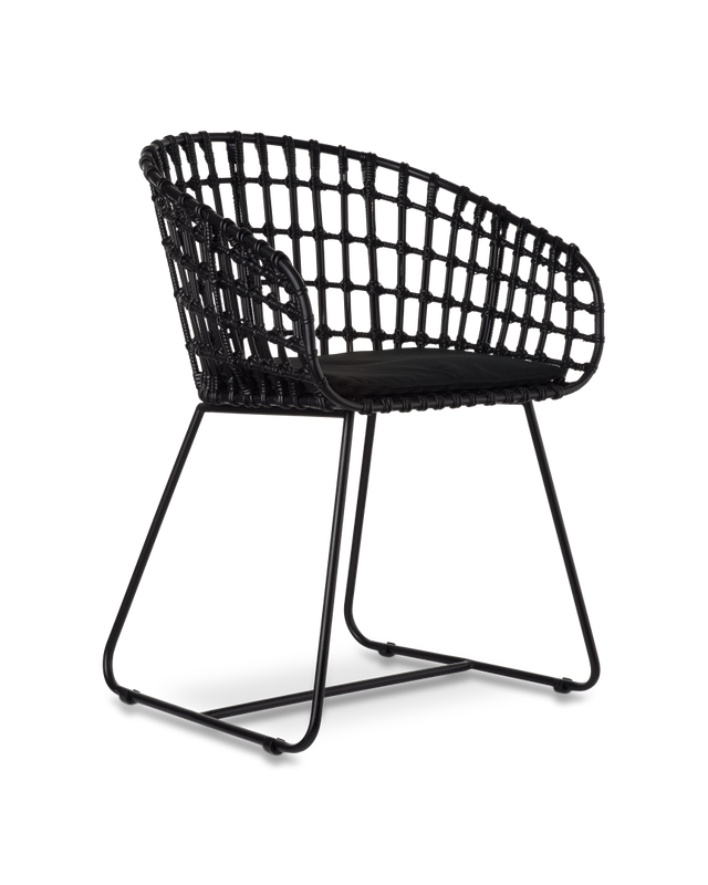 Black Rattan with metal frame