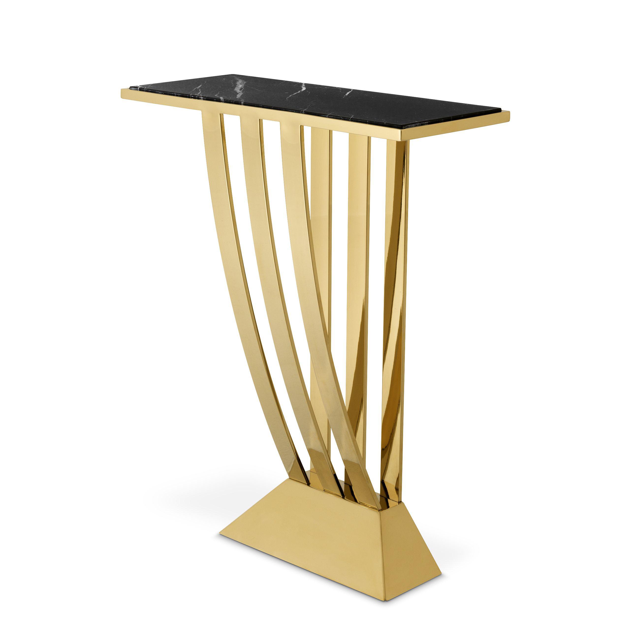 gold finish | black marble top