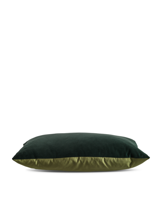 Dark green Velvet cushionwith satin backInner cushion filled with feathers