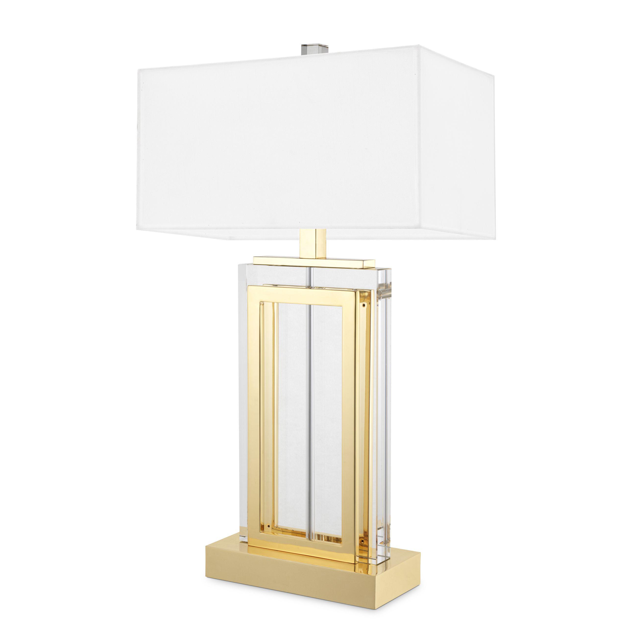 crystal glass | gold finish white shade