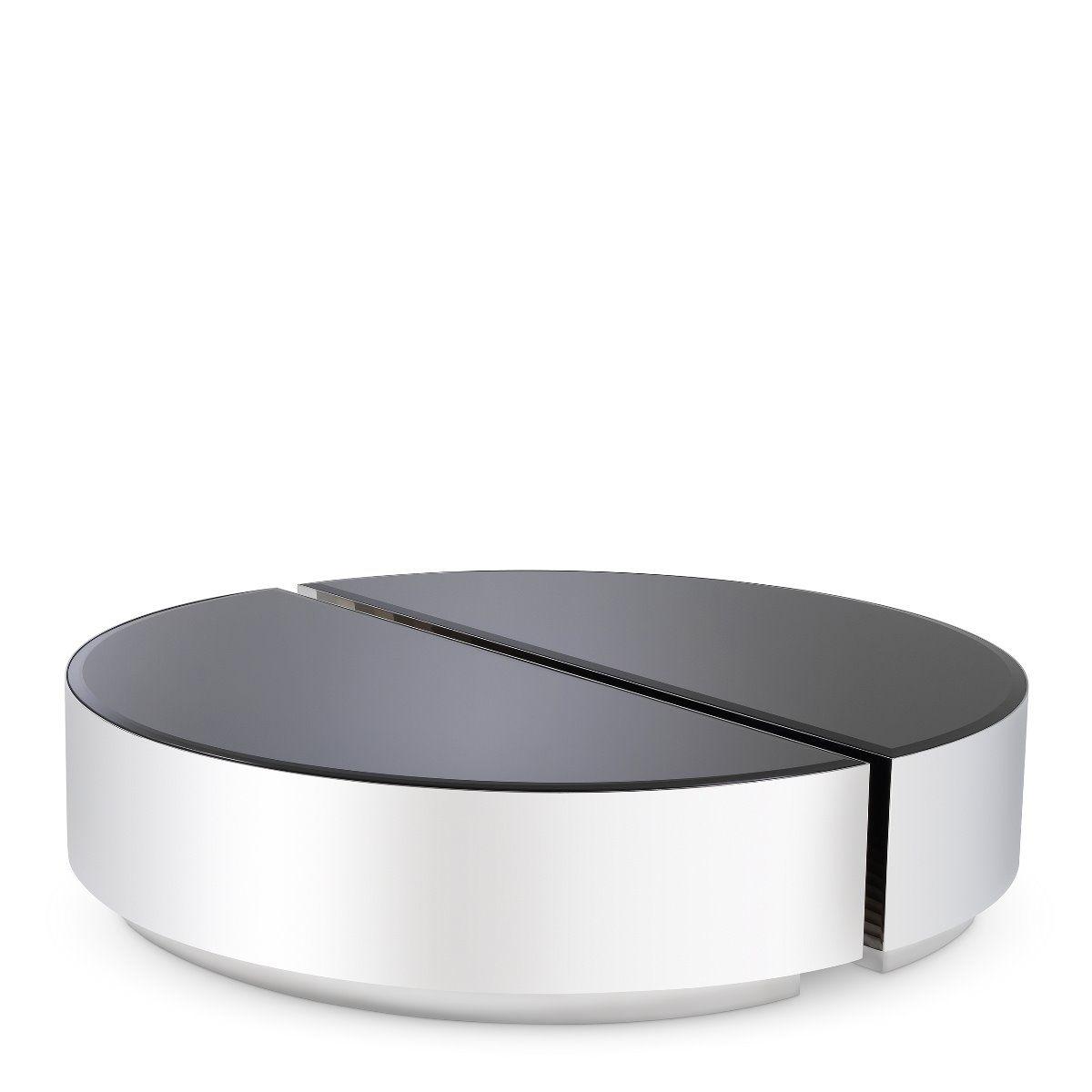 polished stainless steel | black bevelled glass