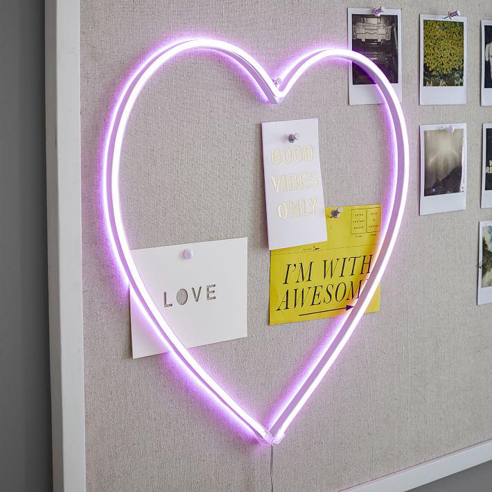 Купить Световые буквы Micro Heart Light Pink в интернет-магазине roooms.ru