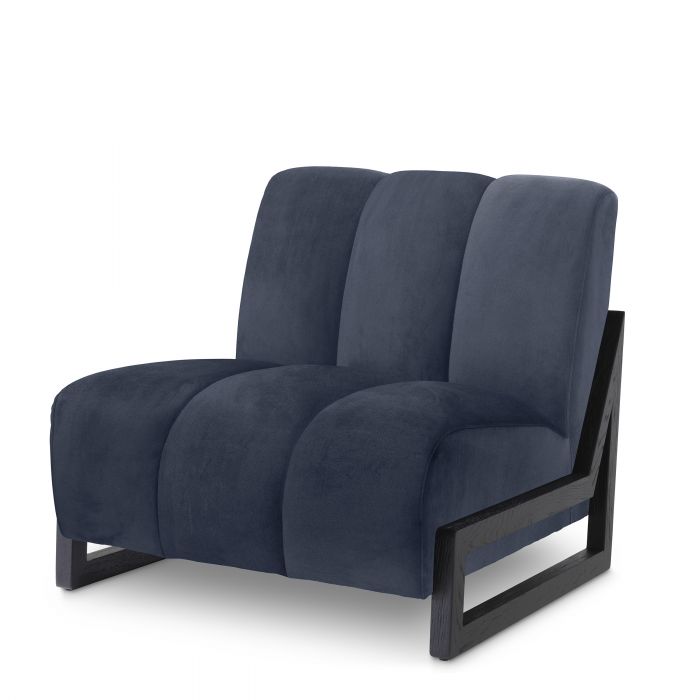 savona midnight blue velvet | black finish