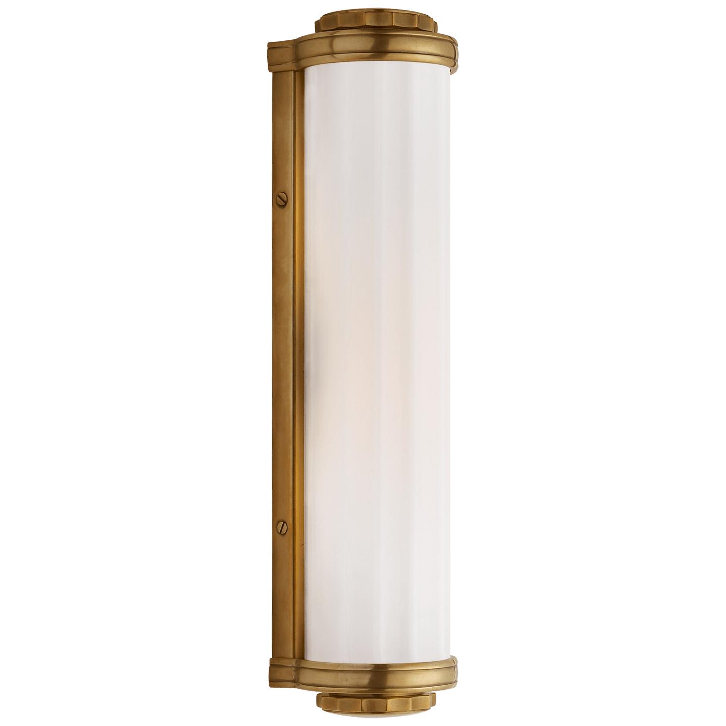 Hand-Rubbed Antique Brass White Glass