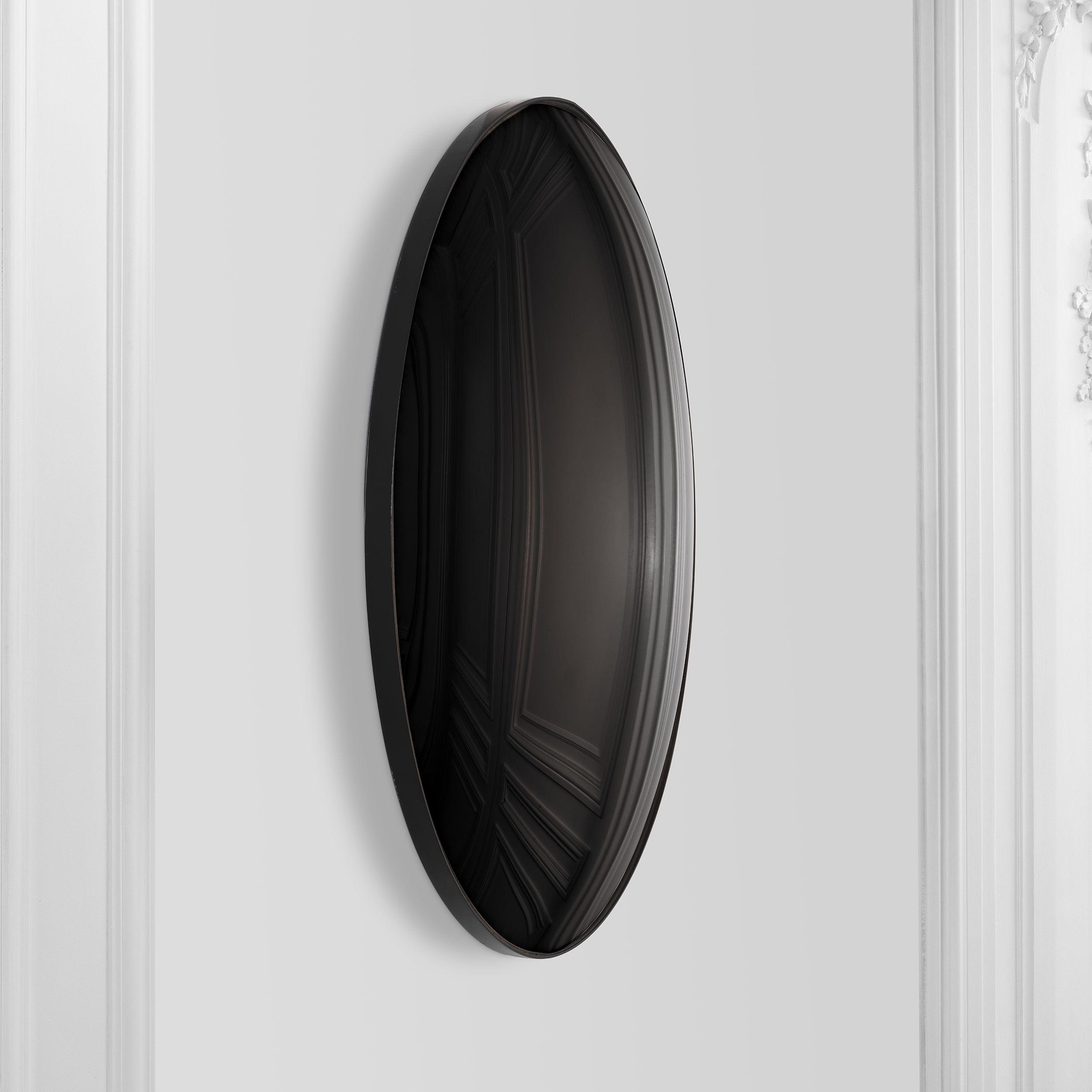 black convex mirror glass | black finish