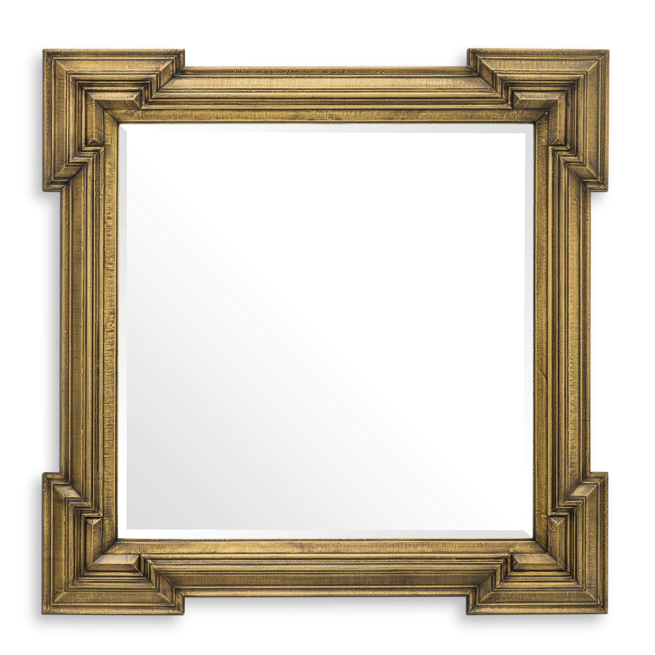 antique brass finish | bevelled mirror glass square