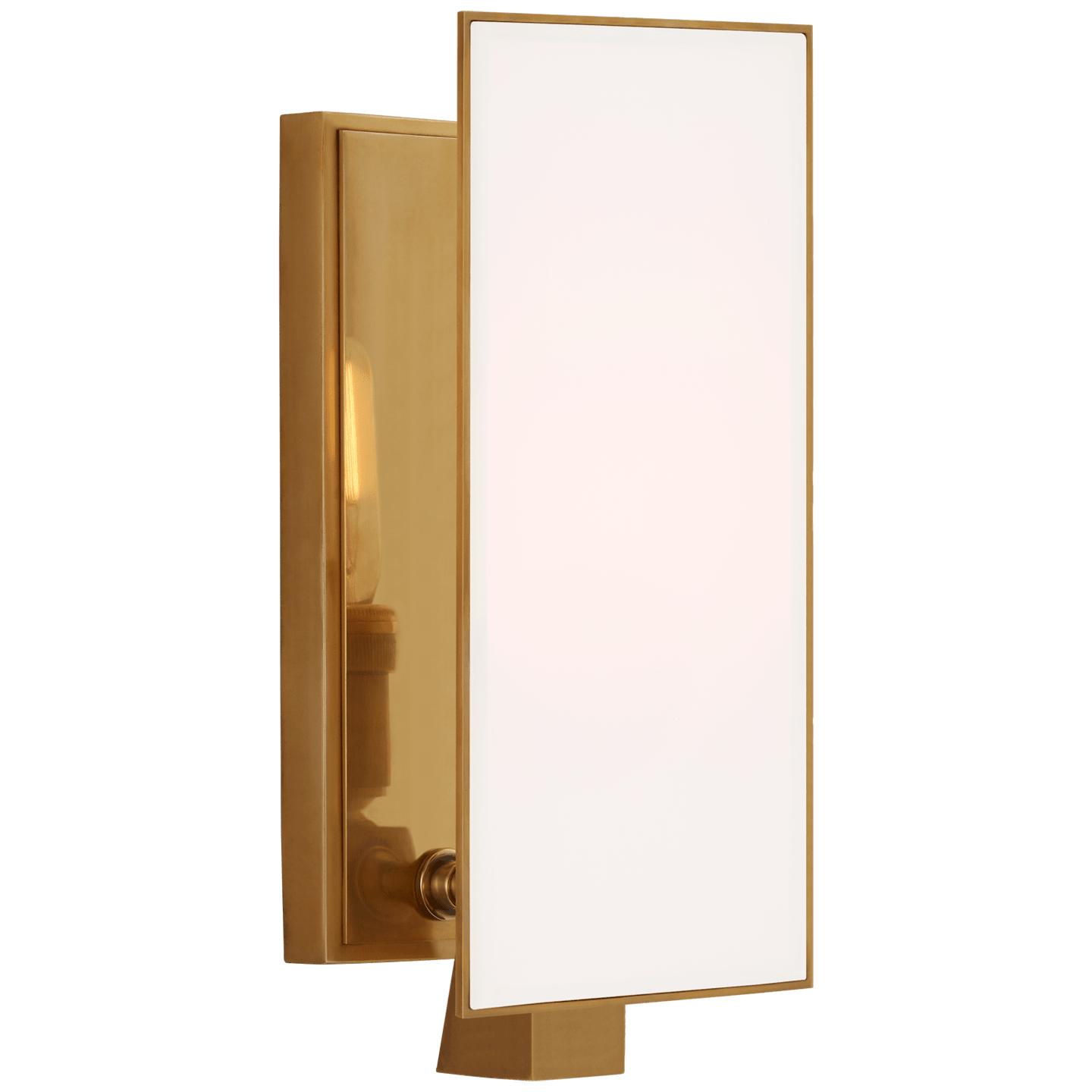 Hand-Rubbed Antique Brass White Glass