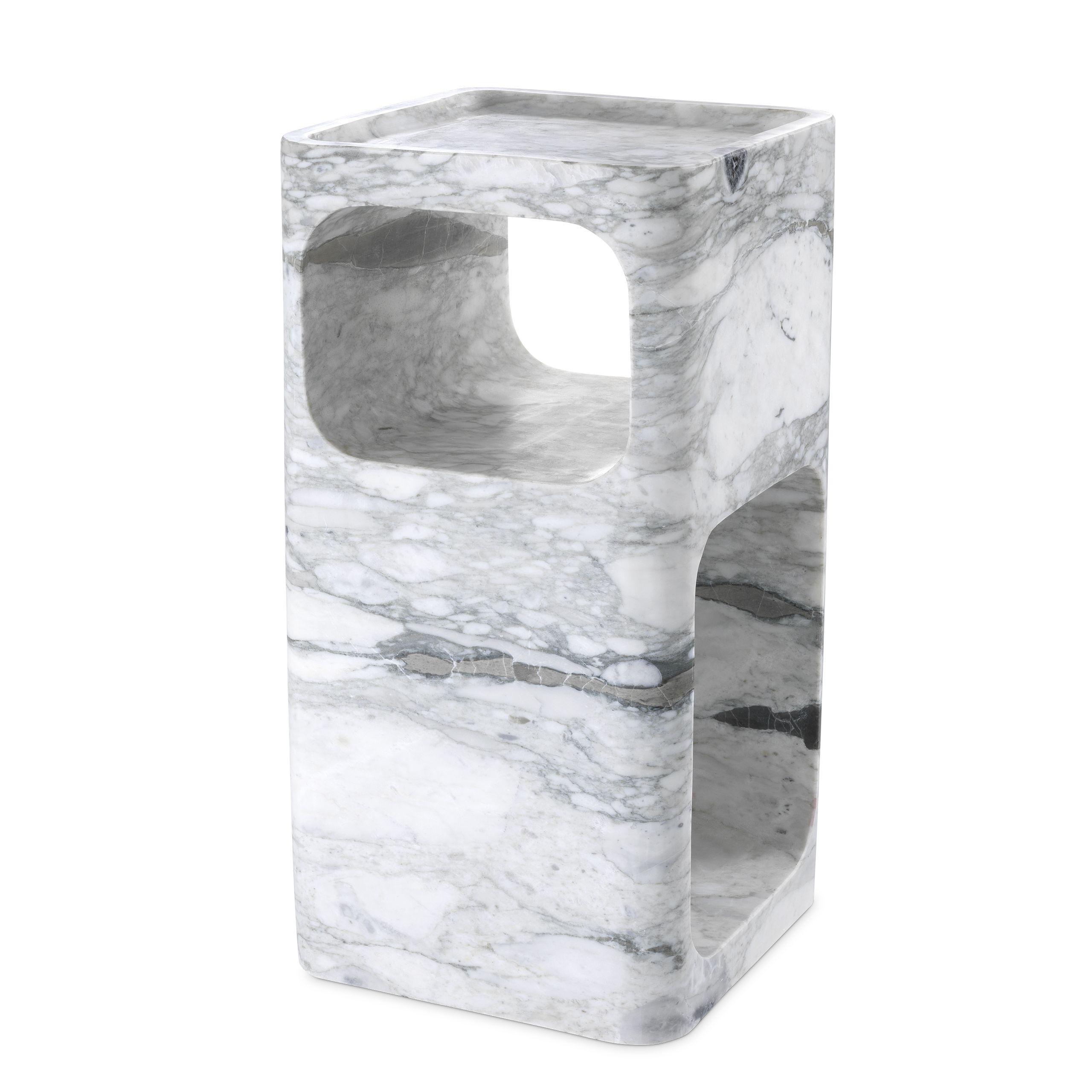 honed white marble