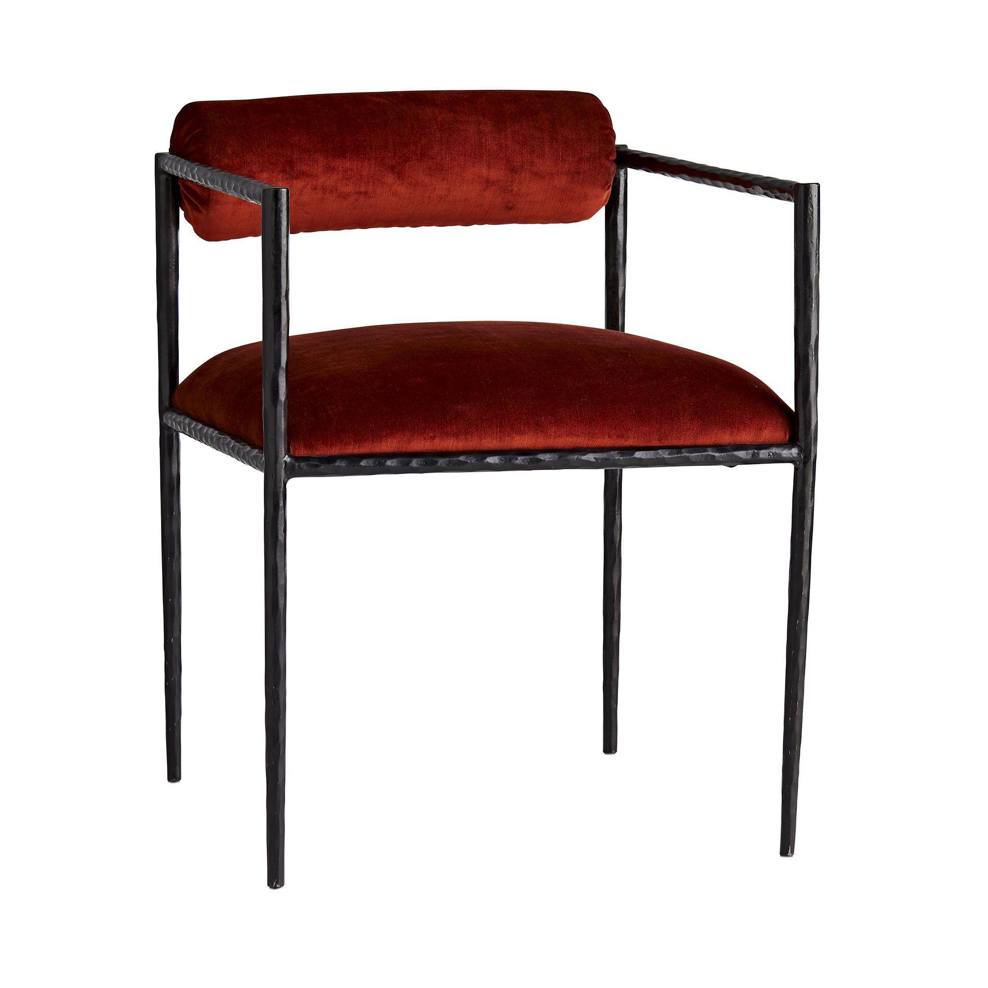 Купить Стул с подлокотником Barbana Chair Rust Velvet в интернет-магазине roooms.ru