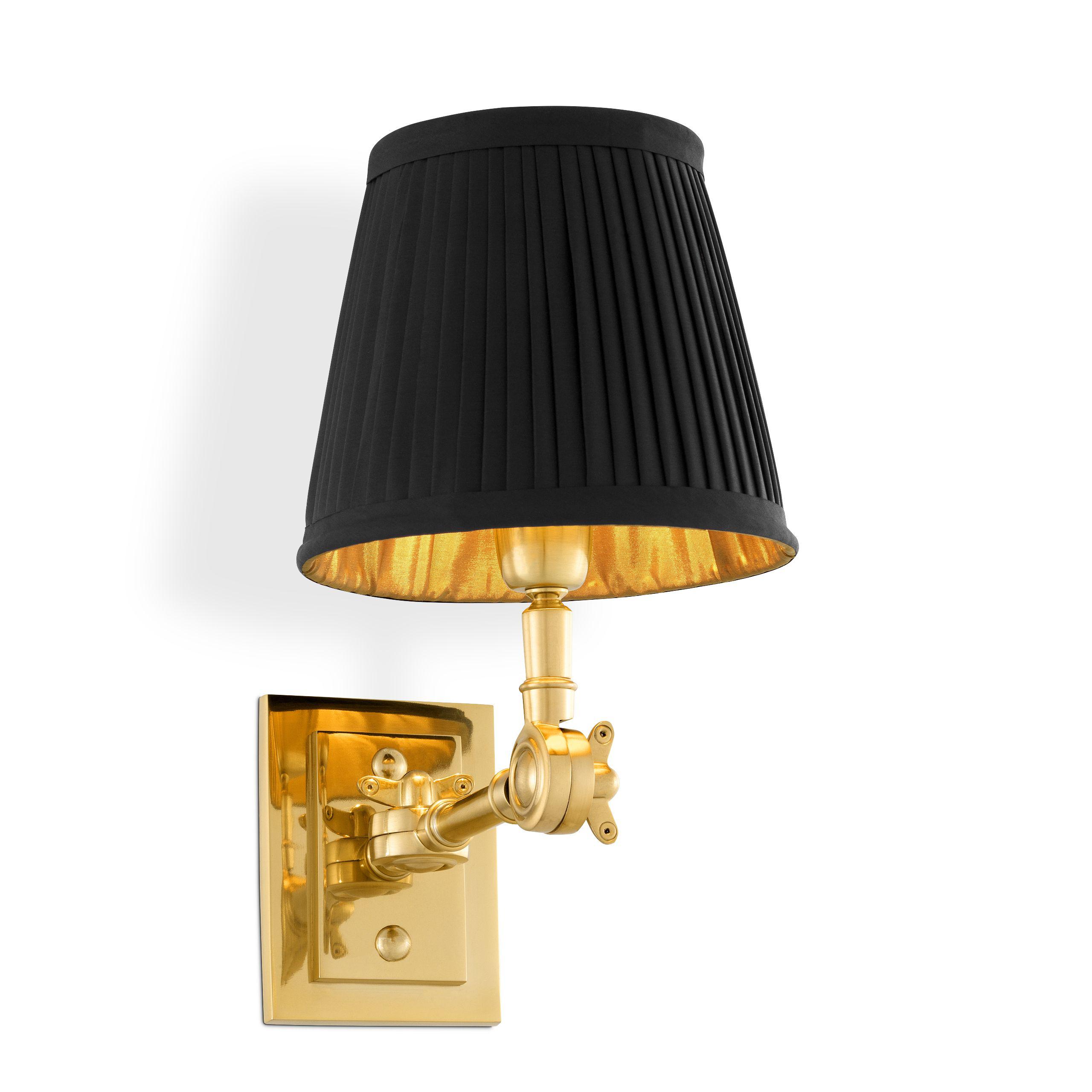 gold finish pleated black shade