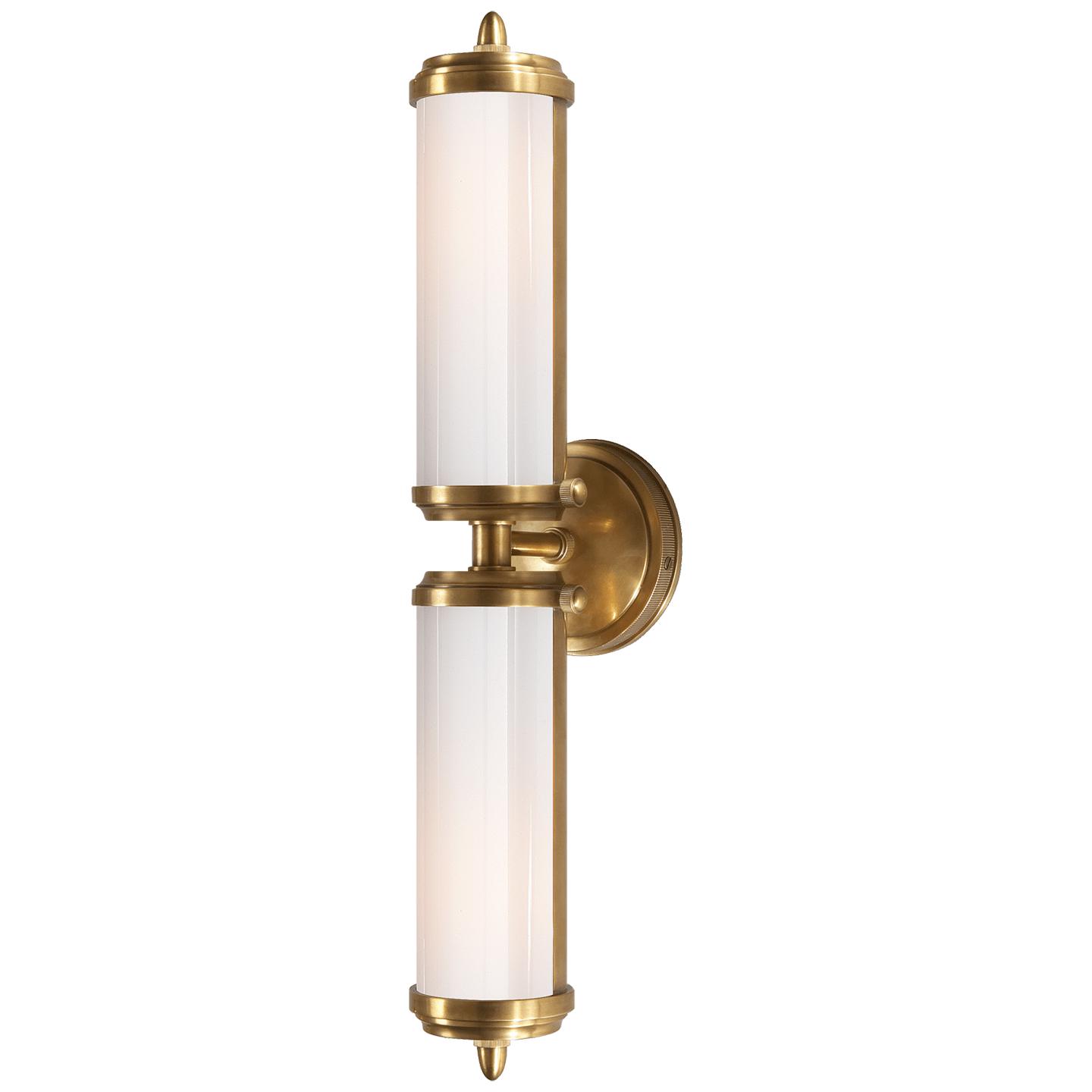 Hand-Rubbed Antique Brass White Glass