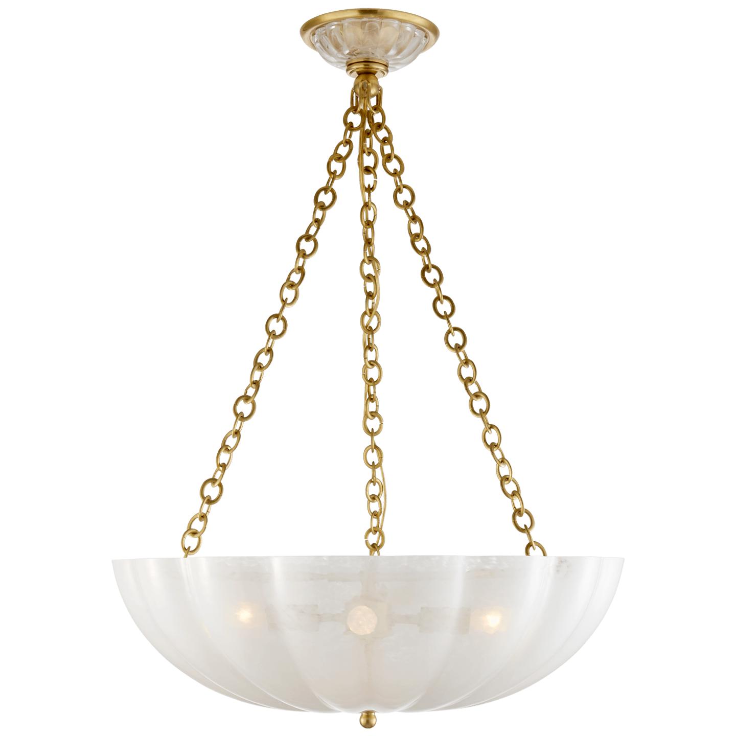 Hand-Rubbed Antique Brass White Glass