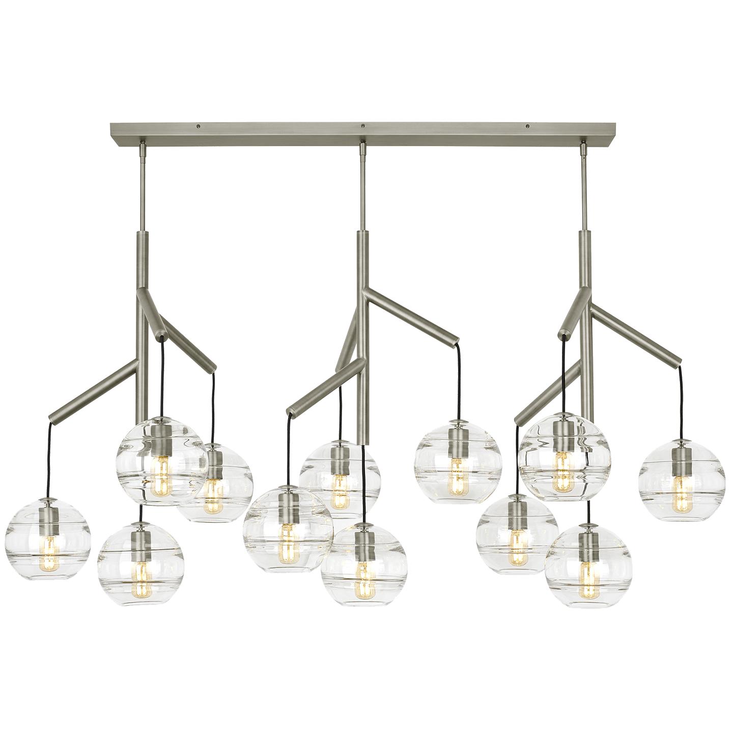 Satin Nickel Clear Triple Lamp Not Included