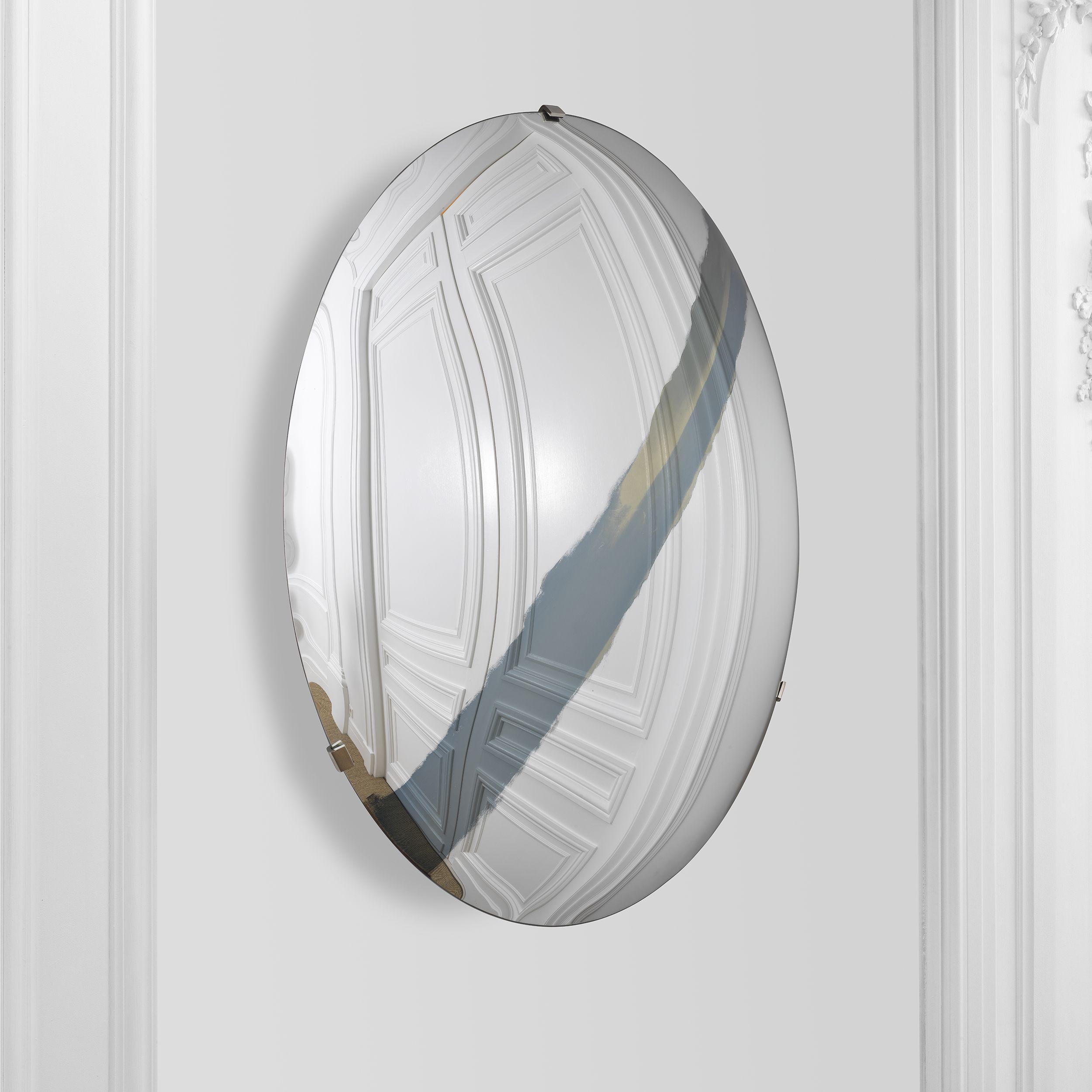 convex mirror glass | blue stripe