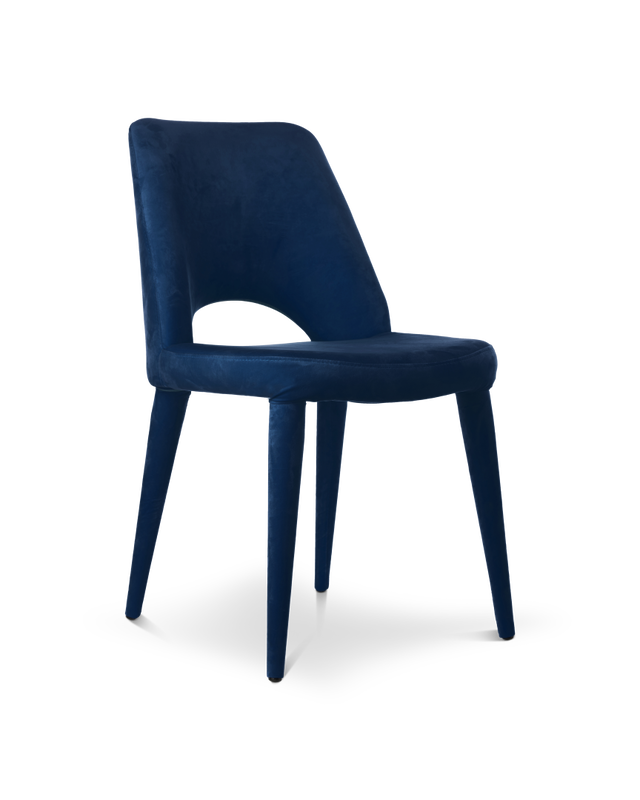Dark blue Metal frame with upholstered legs