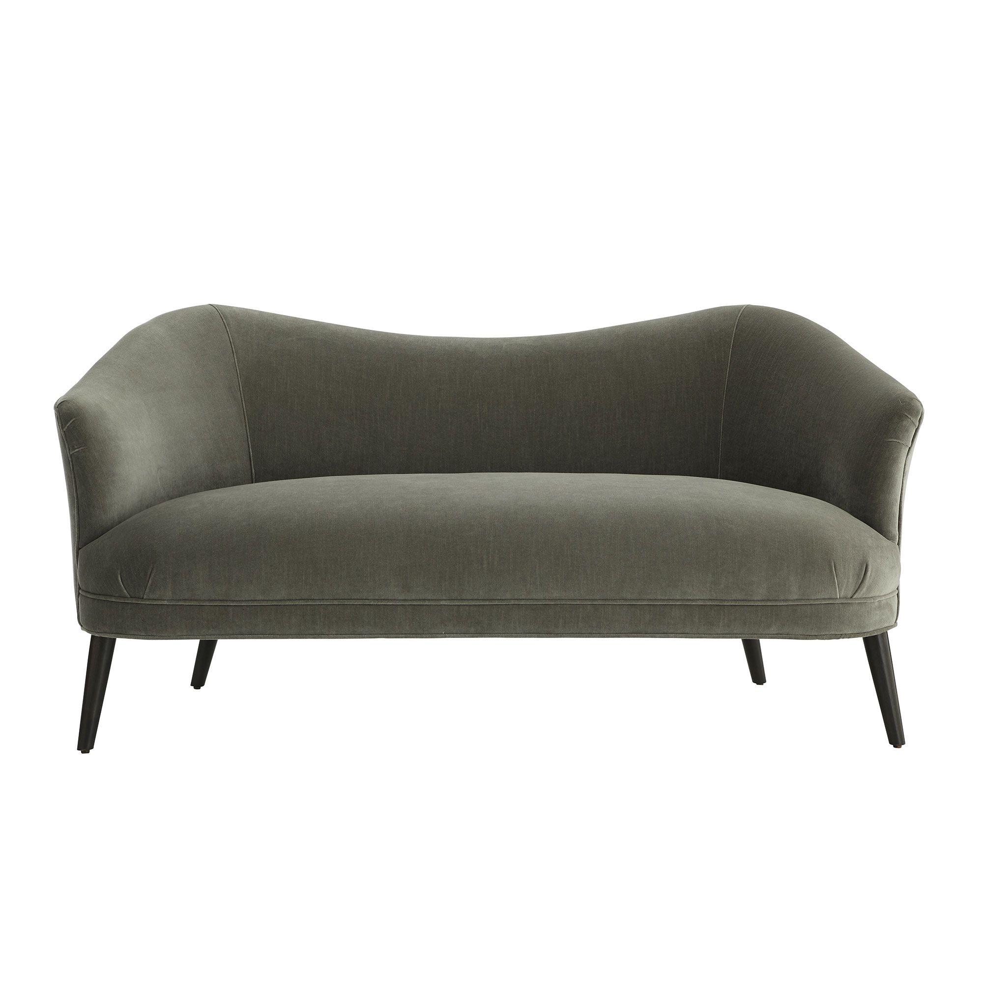 Купить Прямой диван Duprey Settee Sharkskin Velvet Grey Ash в интернет-магазине roooms.ru