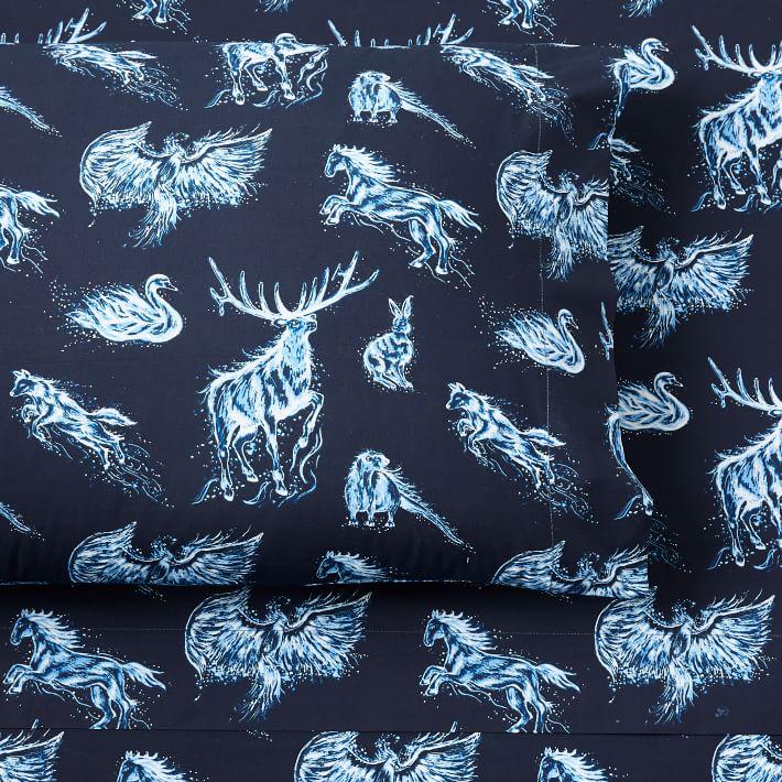 Купить Набор простыней HARRY POTTER™ Glow-In-The Dark Patronus Organic Flannel Sheet Set Classic Navy в интернет-магазине roooms.ru