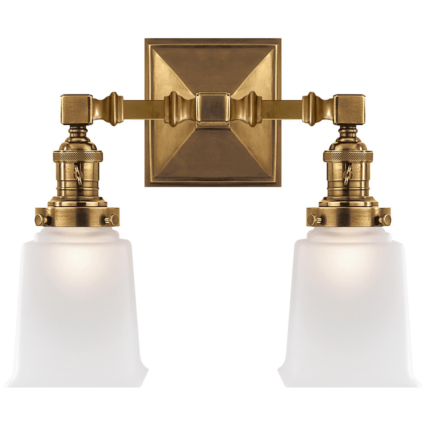 Hand-Rubbed Antique Brass Frosted Glass