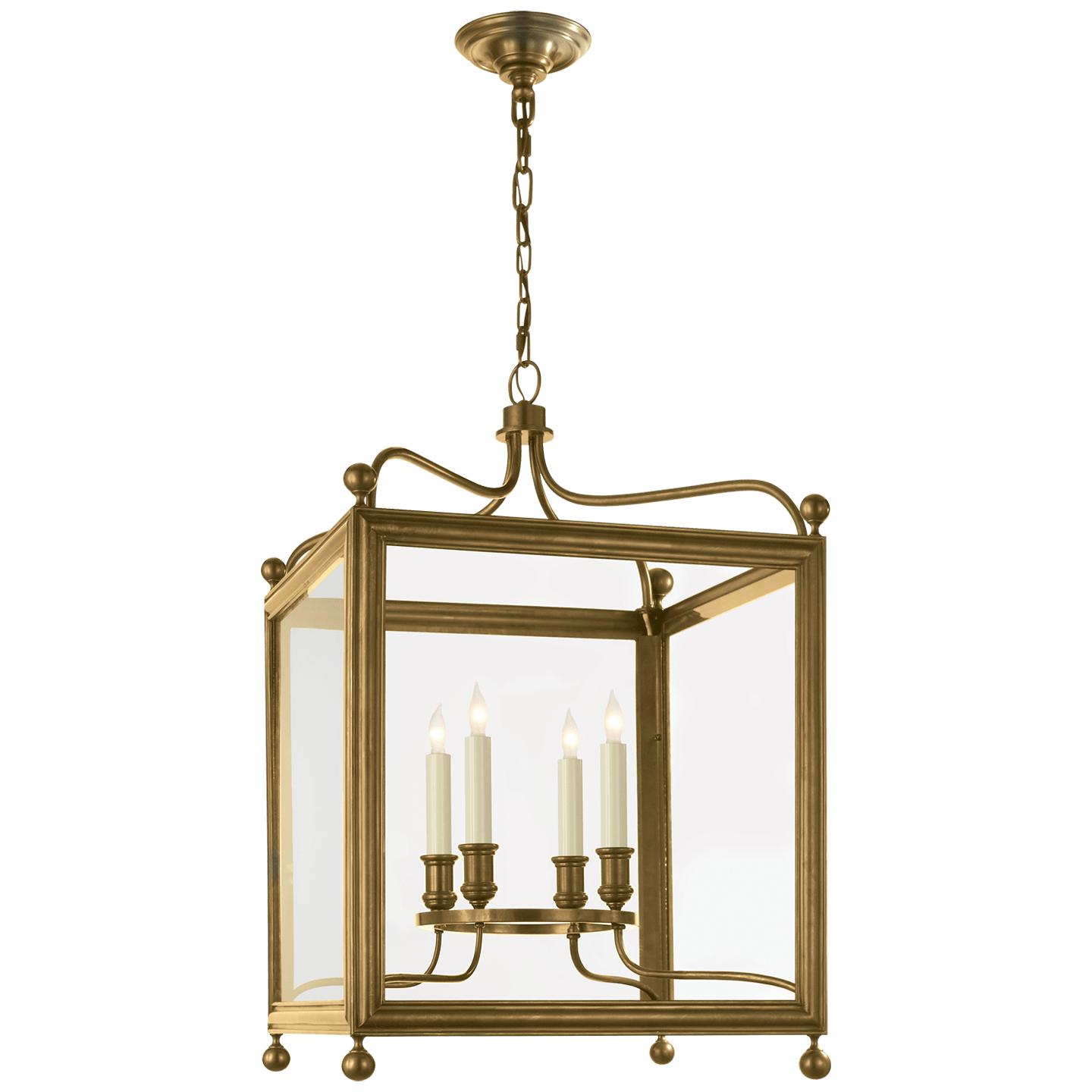 Hand-Rubbed Antique Brass Clear Glass