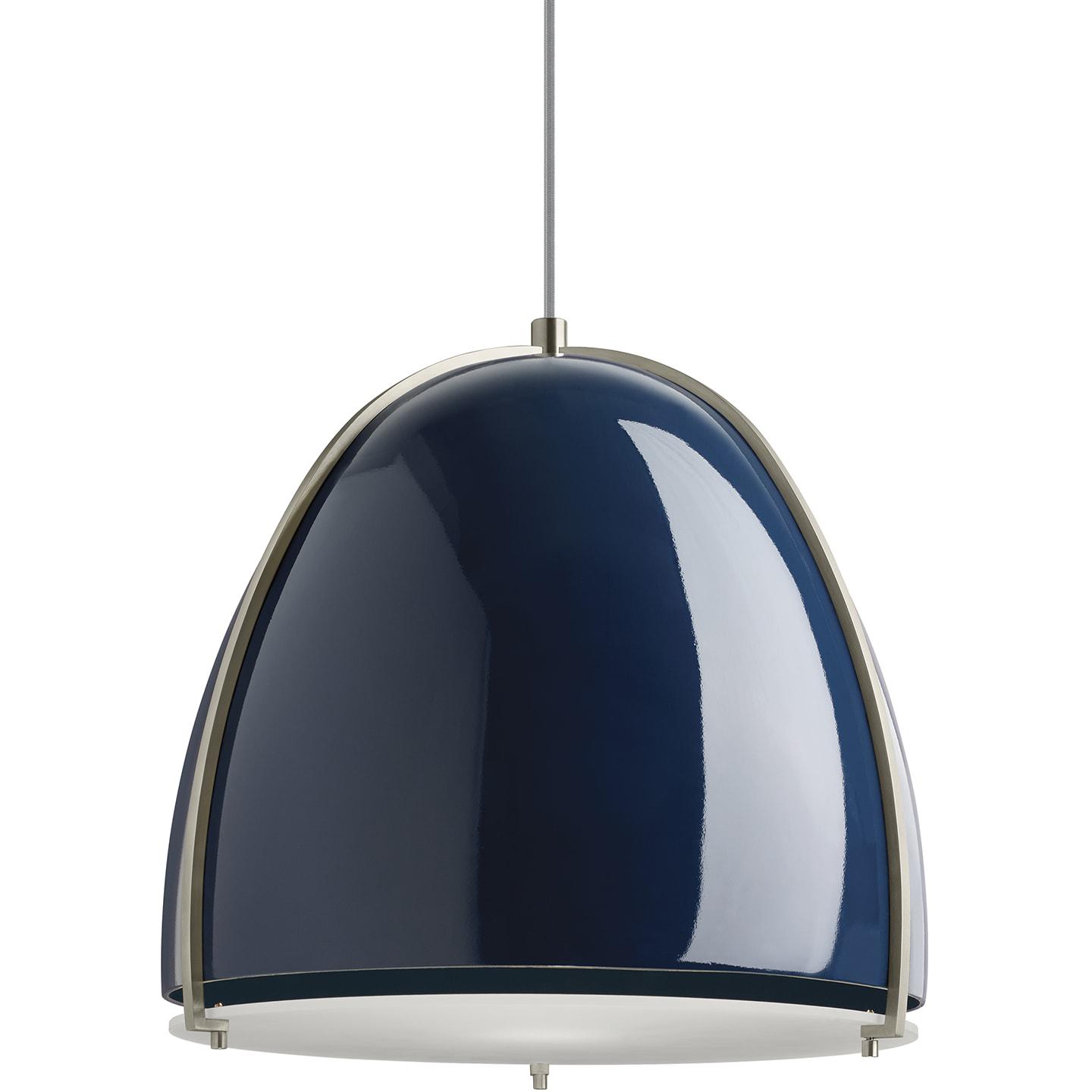 Blue/Satin Nickel Lamp Not Included