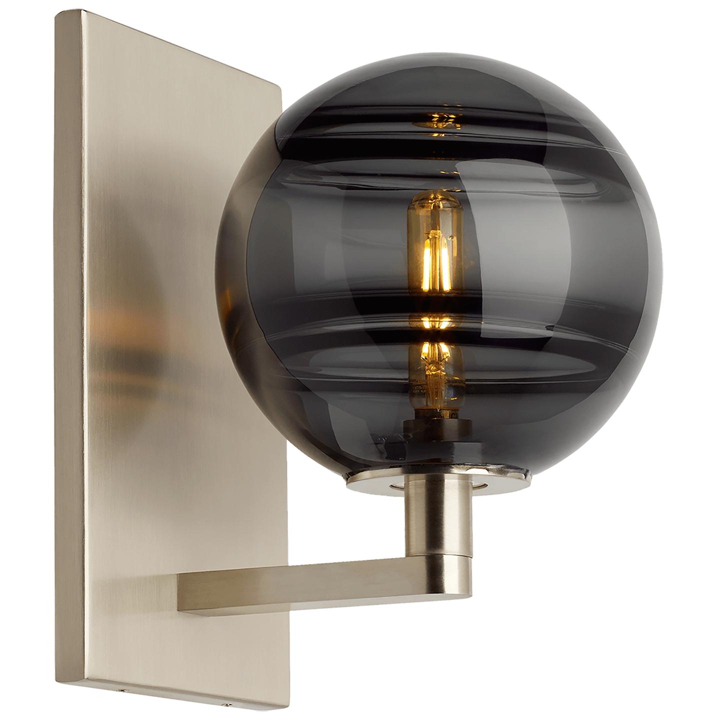 Satin Nickel Transparent Smoke Lamp Not Included