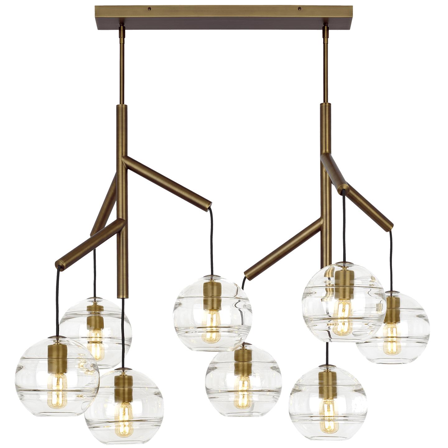 Aged Brass Clear Double Lamp Not Included