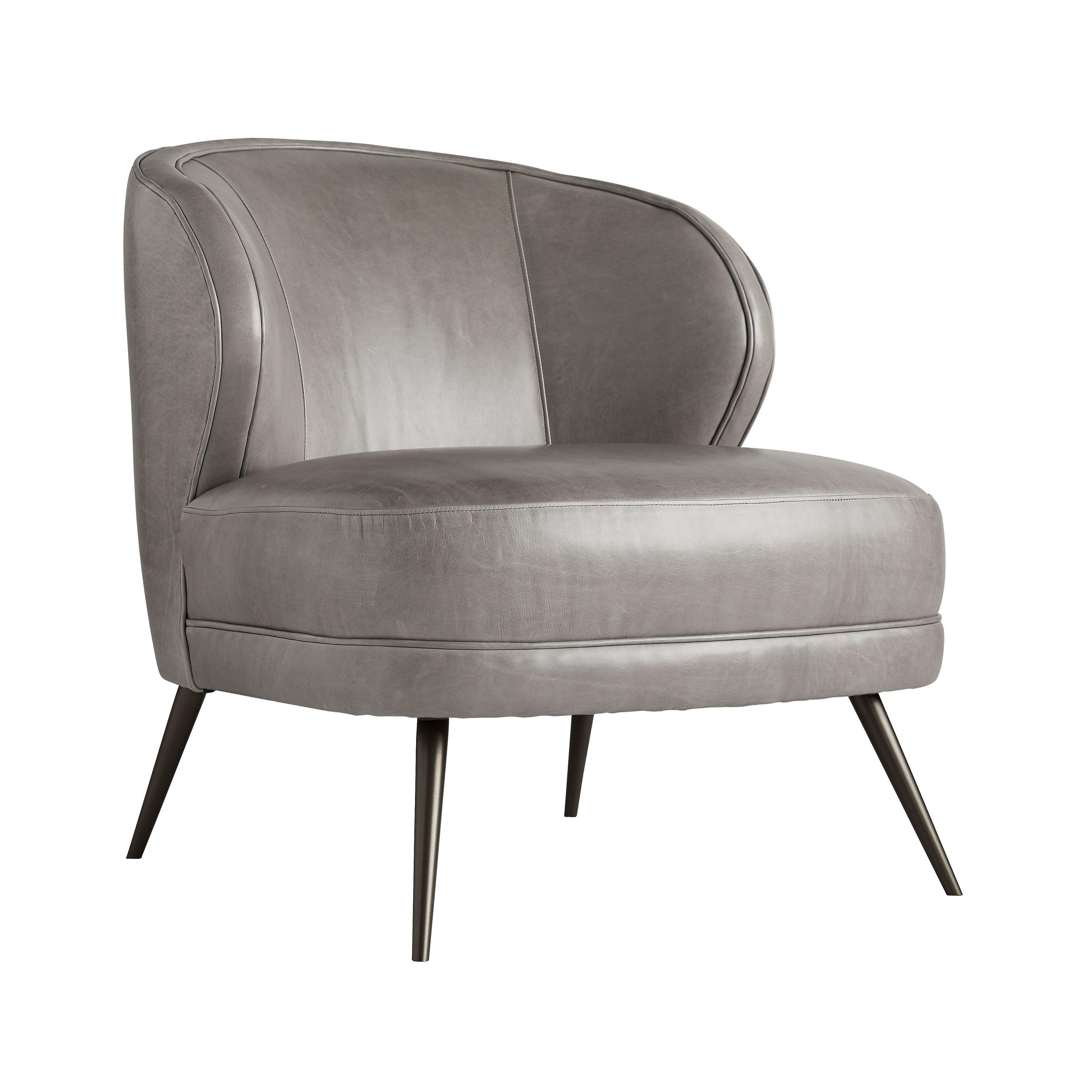 Купить Кресло Kitts Chair Mineral Grey Leather в интернет-магазине roooms.ru