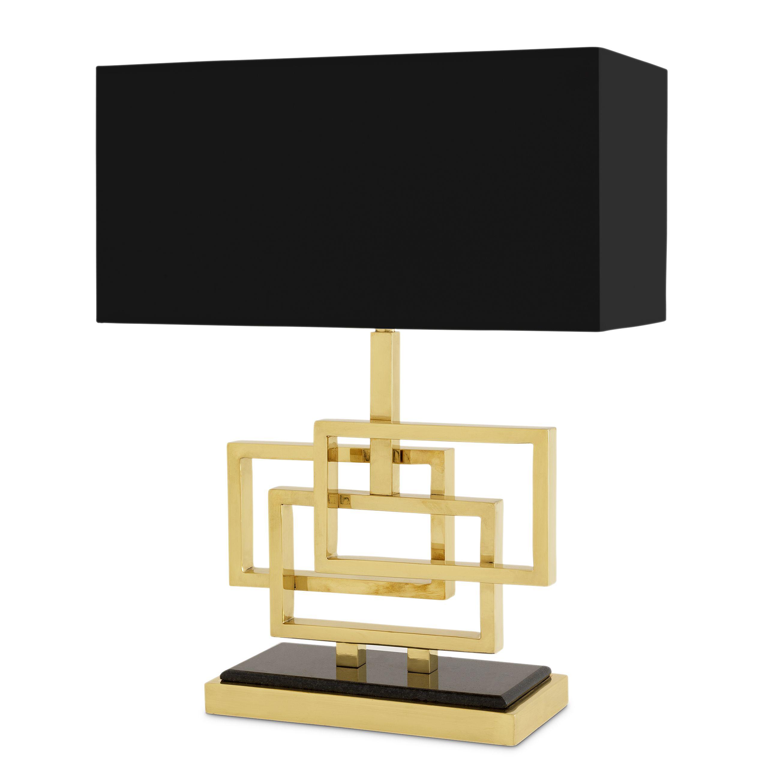 polished brass | granite base