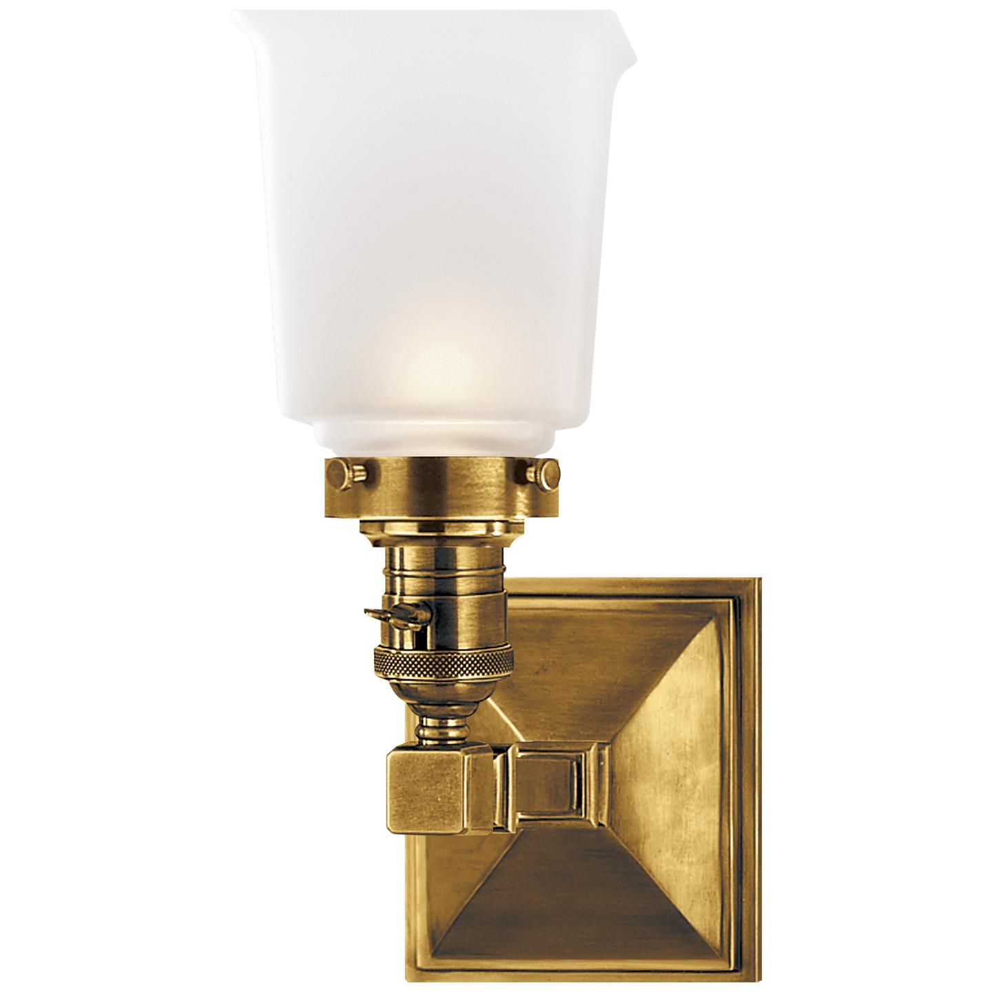 Hand-Rubbed Antique Brass Frosted Glass