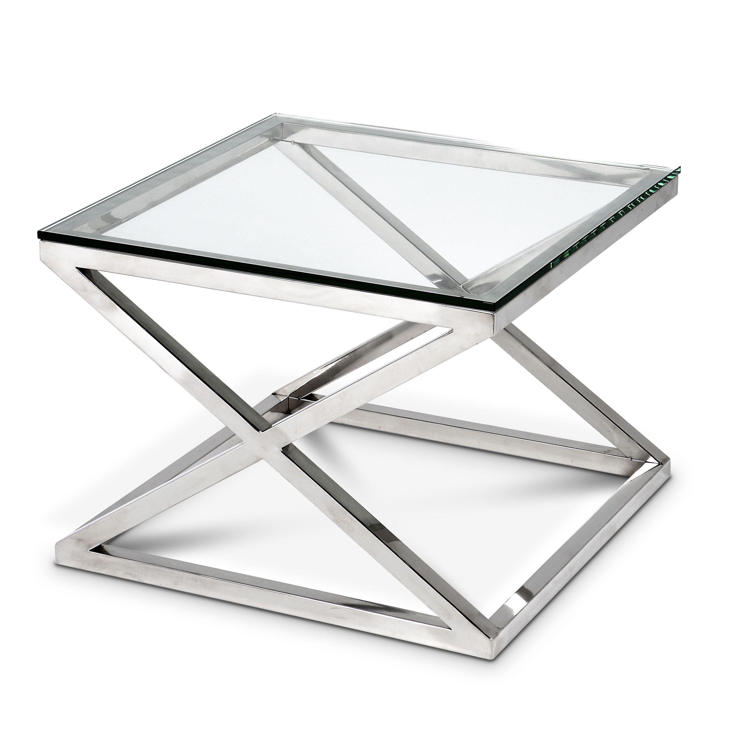 polished stainless steel | clear glass M