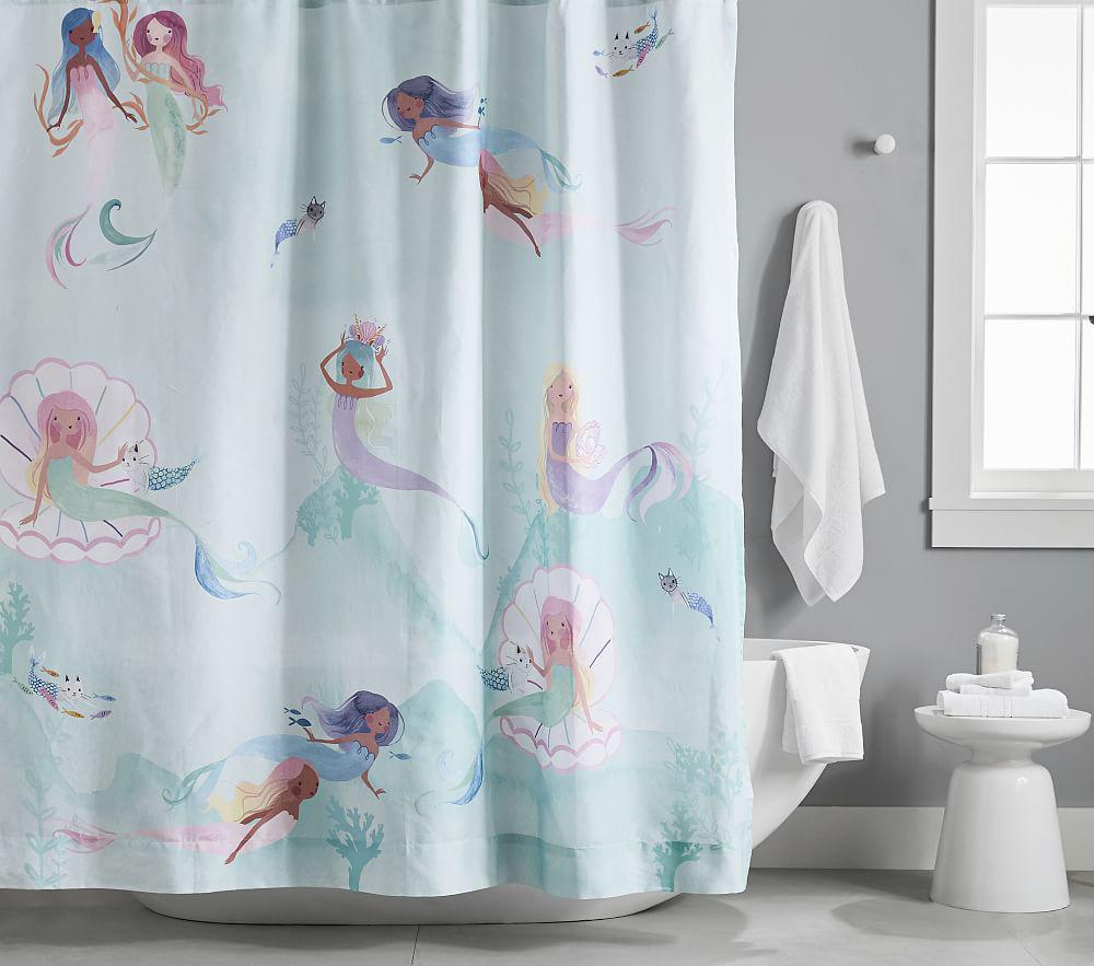 Купить Шторка для душа Mermaid Shower Curtain Pink Multi в интернет-магазине roooms.ru
