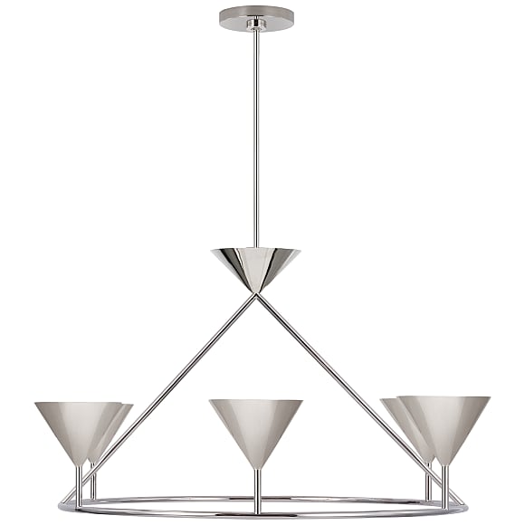 Orsay Large Ring Chandelier Polished Nickel