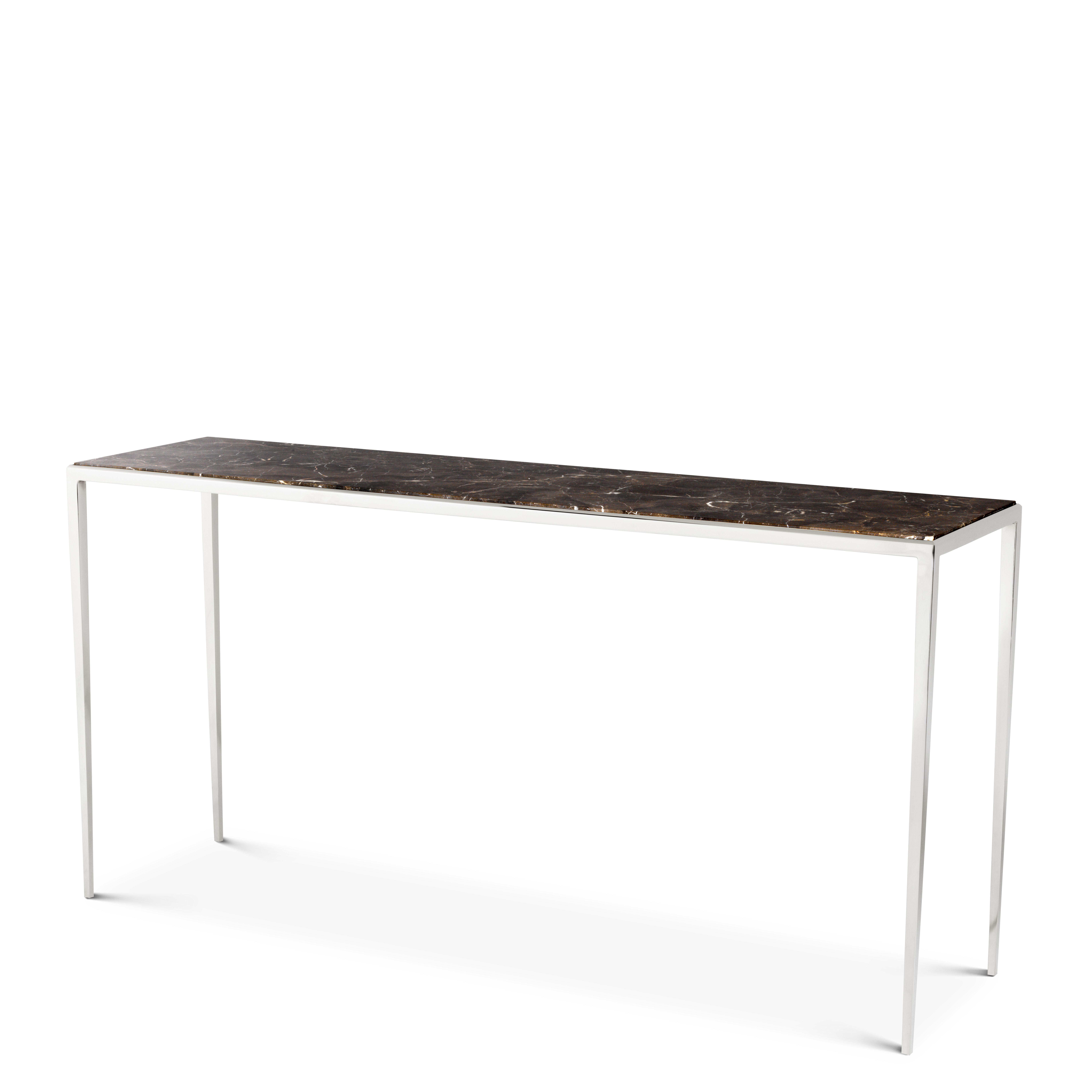 nickel finish | brown marble top L