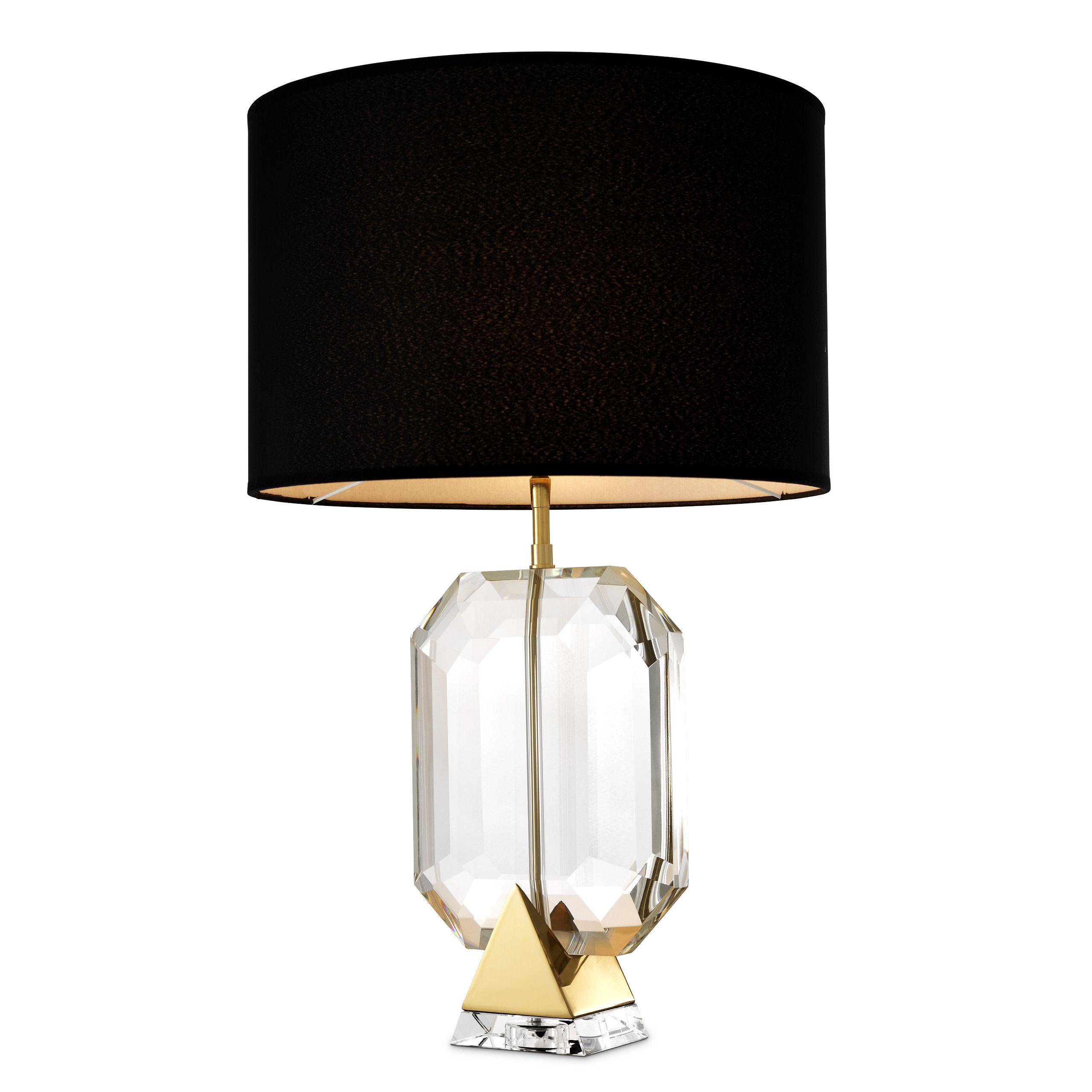 gold finish | crystal glass black shade