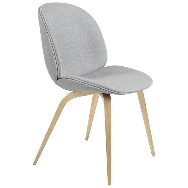 Купить Стул без подлокотника Beetle Upholstered Dining Chair Wood Base в интернет-магазине roooms.ru