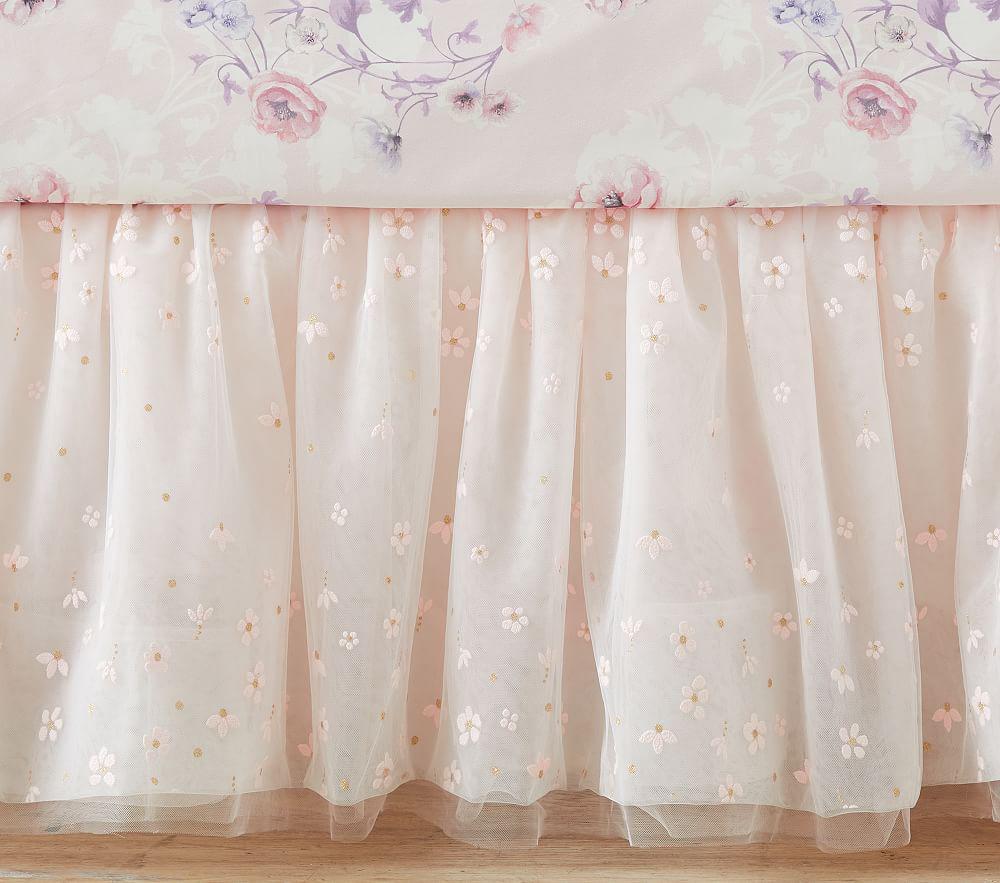 Купить Подзор для кроватки Monique Lhuillier Puffy Floral Bed Skirt Blush в интернет-магазине roooms.ru