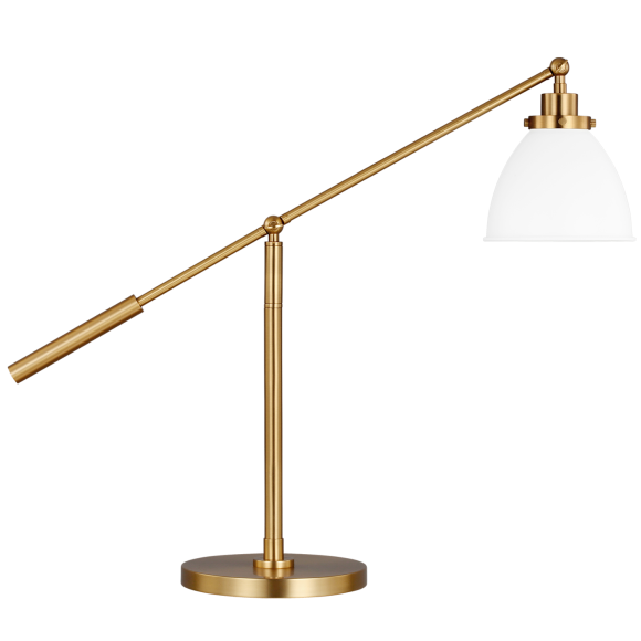 Matte White and Burnished Brass LED Bulb(s) Included