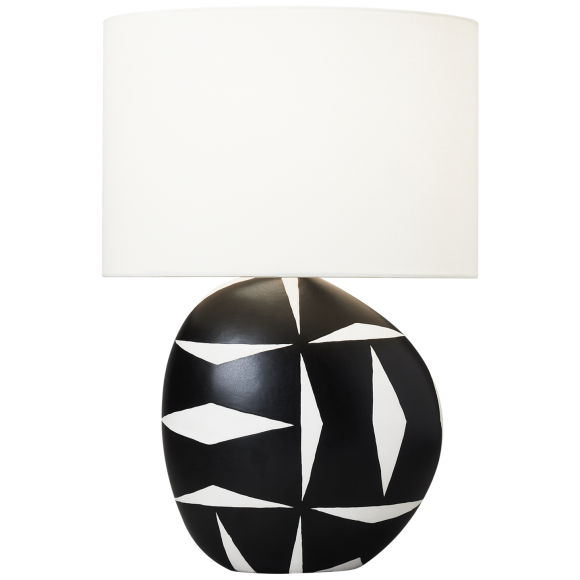 White Leather W Black Leather LED Bulb(s) Included