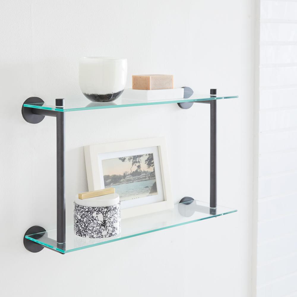 Купить Полочка для душа Modern Overhang Double Glass Bathroom Shelf в интернет-магазине roooms.ru