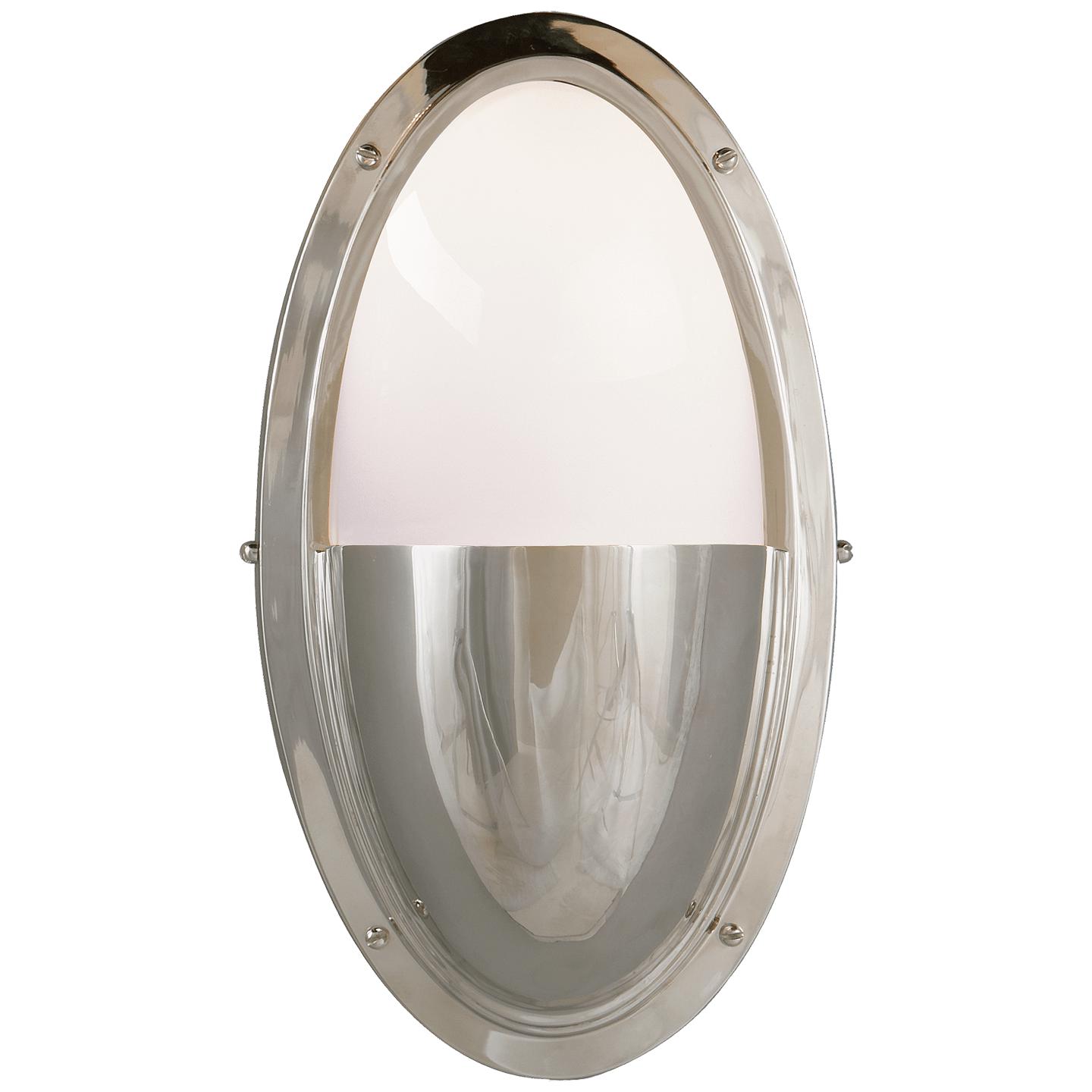 Polished Nickel White Glass